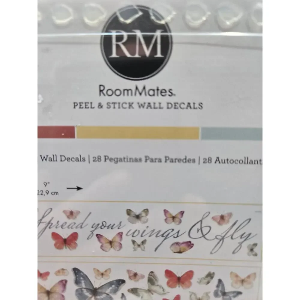 New Room Mates Peel & Stick Butterfly Wall Decals 28 Count 2018 NOS USA